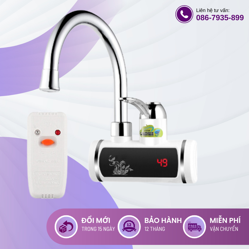 Máy nước nóng lạnh lắp đặt tại vòi, vòi nước nóng lạnh trực tiếp, loại gắn chậu rửa - Lavabo - Gắn tường