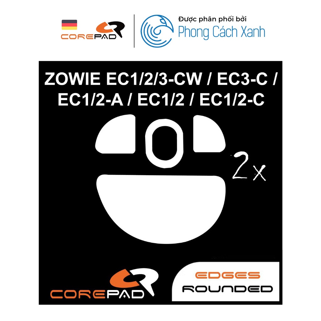 Feet chuột thay thế PTFE Corepad Skatez PRO Zowie EC1-CW / EC2-CW / EC3-CW - 2 Bộ - Hàng Chính Hãng