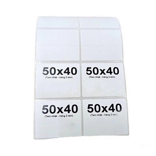 Decal nhiệt 50x40mm 50m (2 tem) (2500 tem/cuộn)