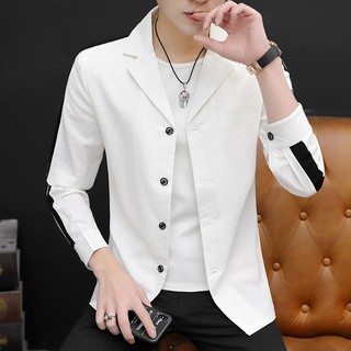 Áo sơ mi dài tay nam cổ vest phối kẻ sọc cánh tay tạo điểm nhấn nổi bật chiếc áo T12