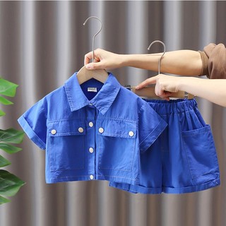 Set quần áo bé trai bộ quần áo vải mềm mại thấm hút mồ hôi phù hợp mùa hè năng động T13