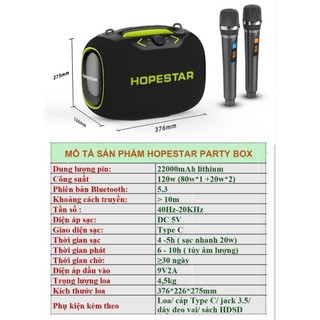 LOA BLUETOOTH HOPESTAR PARTY BOX - 120W