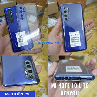 [Xiaomi Mi Note 10 Lite] Ốp lưng silicon dẻo trong suốt/ đen bọc camera cao cấp Henyou