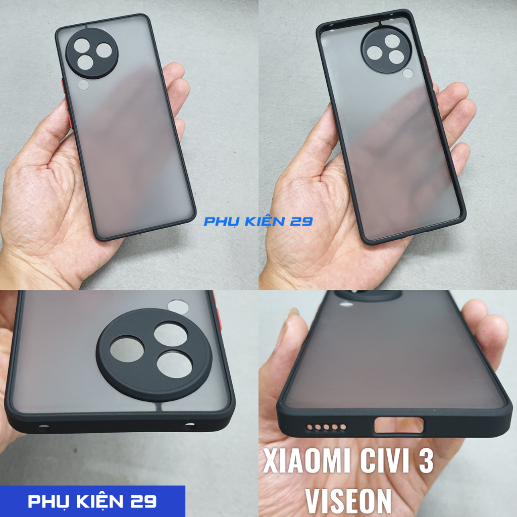 [Xiaomi Civi 1/ 1S/ 2/ 3/ 13 LITE] Ốp lưng chống sốc,chống va đập lưng nhám VISEON