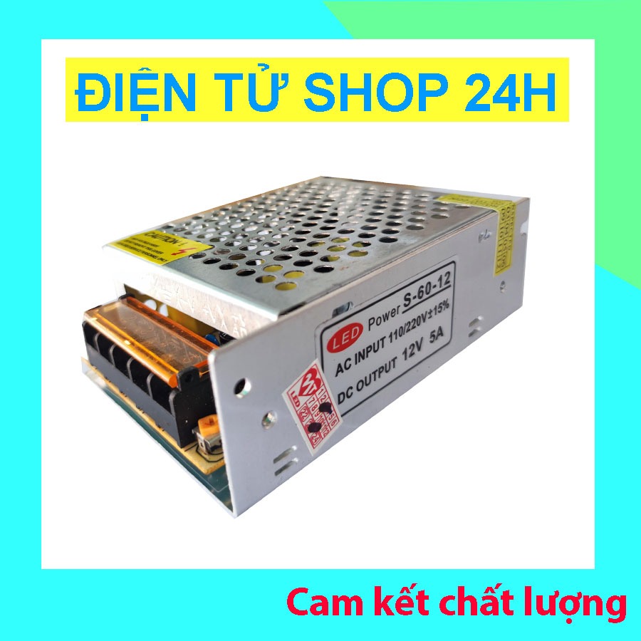 Nguồn tổ ong 12V 5A - Bộ Nguồn 12V 5A - Công Suất Thật