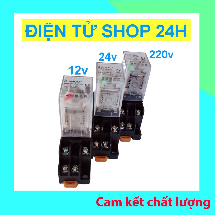 Relay trung gian HH52P 12V/24V/220V - Relay Kiếng