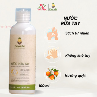 Nước rửa tay hữu cơ Fuwa3e hương quýt size mini du lịch 100ml - An toàn da em bé, diệt 99% vi khuẩn