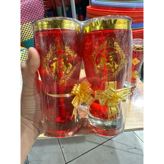 Đèn cầy Ly Màu Đỏ.