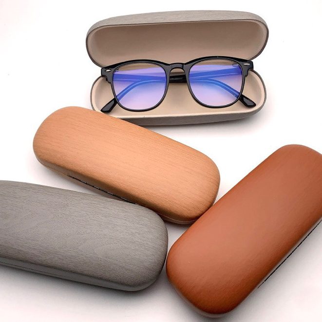 Hộp đựng gọng kính và kính mát vân gỗ thời trang cao cấp