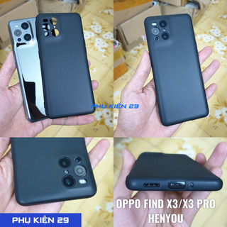 [Oppo Find X3/ X3 Pro] Ốp lưng silicon dẻo trong/ đen nhám có bọc camera cao cấp Henyou
