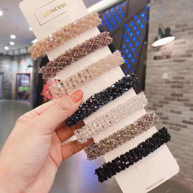 Kẹp tóc đính hạt đá pha lê thanh lịch