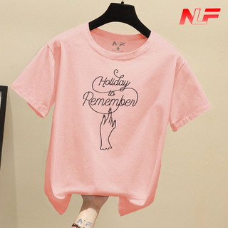 Áo Thun Nữ Tay Ngắn Form Rộng Holiday Remember AT-005 - Dễ Phối Trang Phục - Outfit Thời Trang - NLF Unisex Fashion
