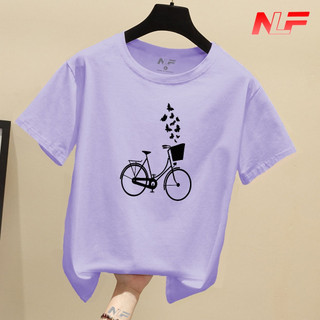Áo Thun Nữ Tay Ngắn Form Rộng Xe Đạp AT-010 - Dễ Phối Trang Phục - Trending Xu Hướng - NLF Unisex Fashion