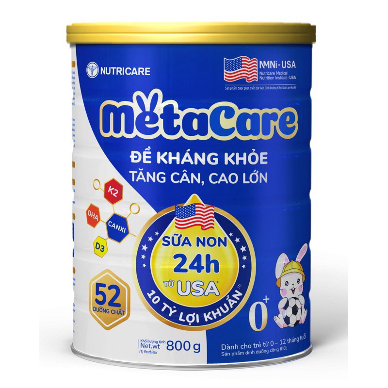 Sữa bột Nutricare Metacare 0+ xanh loại 800gam