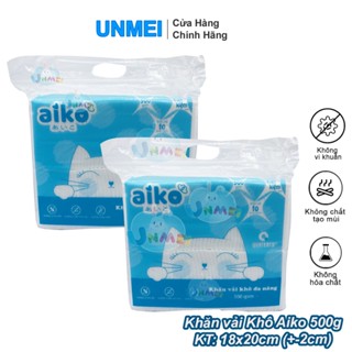 Combo 2 Gói Khăn Khô, Khăn Vải Khô Đa Năng Aiko 500G - An Toàn Cho Da Em Bé