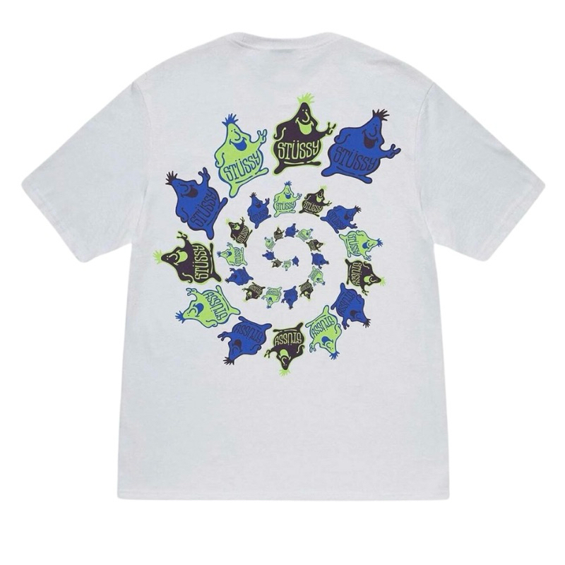 CHÍNH HÃNG - ÁO STUSSY MR.BLOB SPIRAL WHITE TEE T-SHIRT