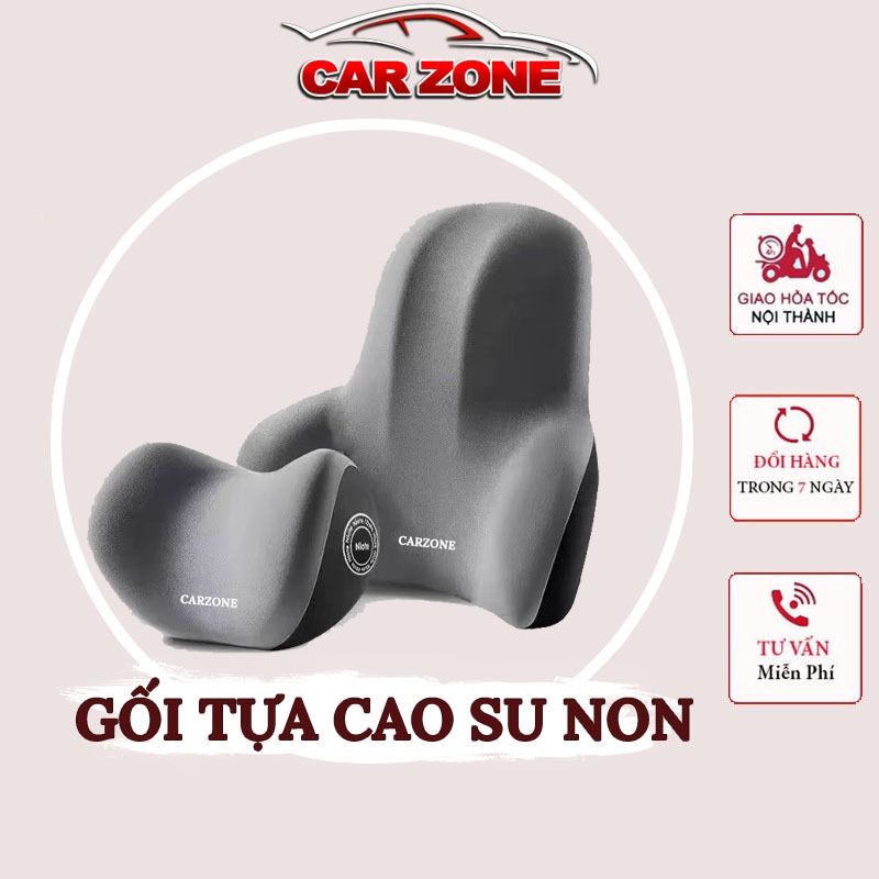 Gối Tựa Đầu Và Lưng Ô Tô CARZONE Bằng Cao Su Non Mềm Mại, Êm Ái Chống Đau Mỏi Khi Đi Xe