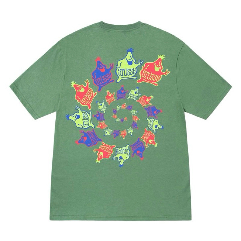 CHÍNH HÃNG - ÁO STUSSY MR.BLOB SPIRAL GREEN TEE T-SHIRT