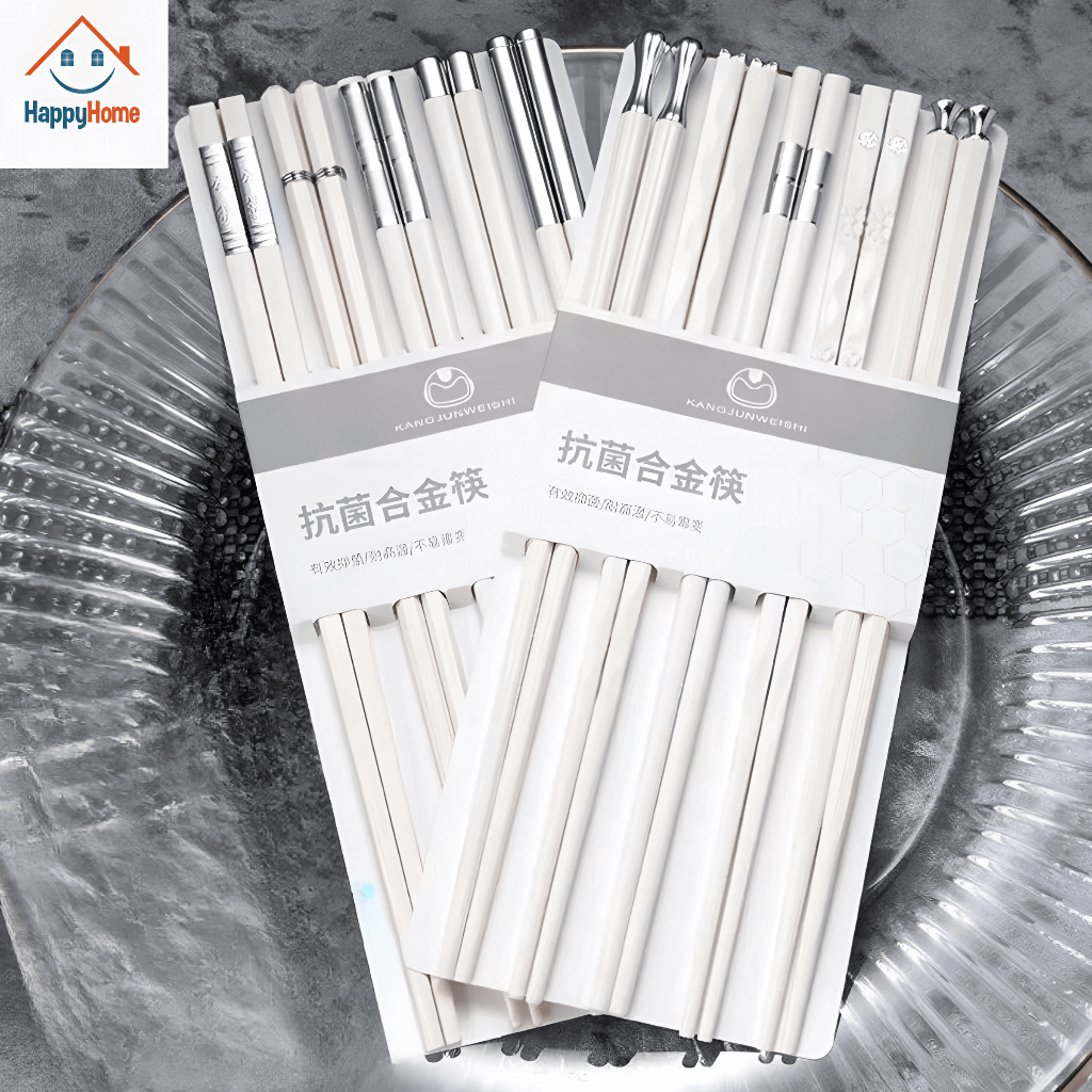 Set 5-10 đôi đũa ăn cơm cao cấp, đũa sợi thuỷ tinh kháng khuẩn chống mốc chịu nhiệt cao mạ bác sang trọng