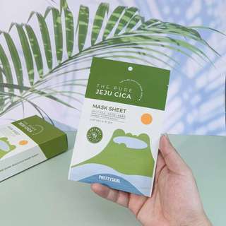 Mặt nạ rau má Pretty Skin The Pure Jeju Cica Mask Sheet ( hộp 10 miếng )