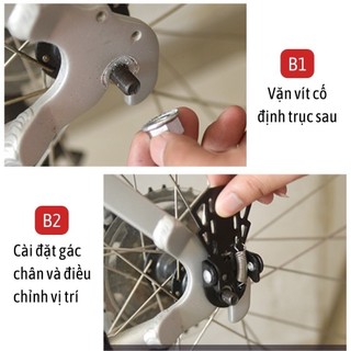 Để chân sau xe đạp GẤP GỌN