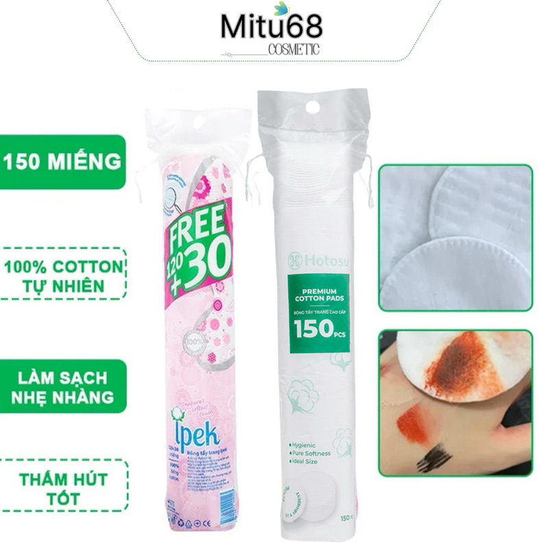 Bông Tẩy Trang  Cao Cấp 150 Miếng