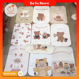 Tấm lót chống thấm cho bé sơ sinh nhiều họa tiết in hình 4D kích thước 50x70 cm shop BaTu Store