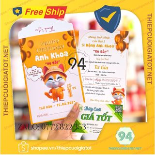 Thiệp thôi nôi sinh nhật, bé trai, bé gái dễ thương