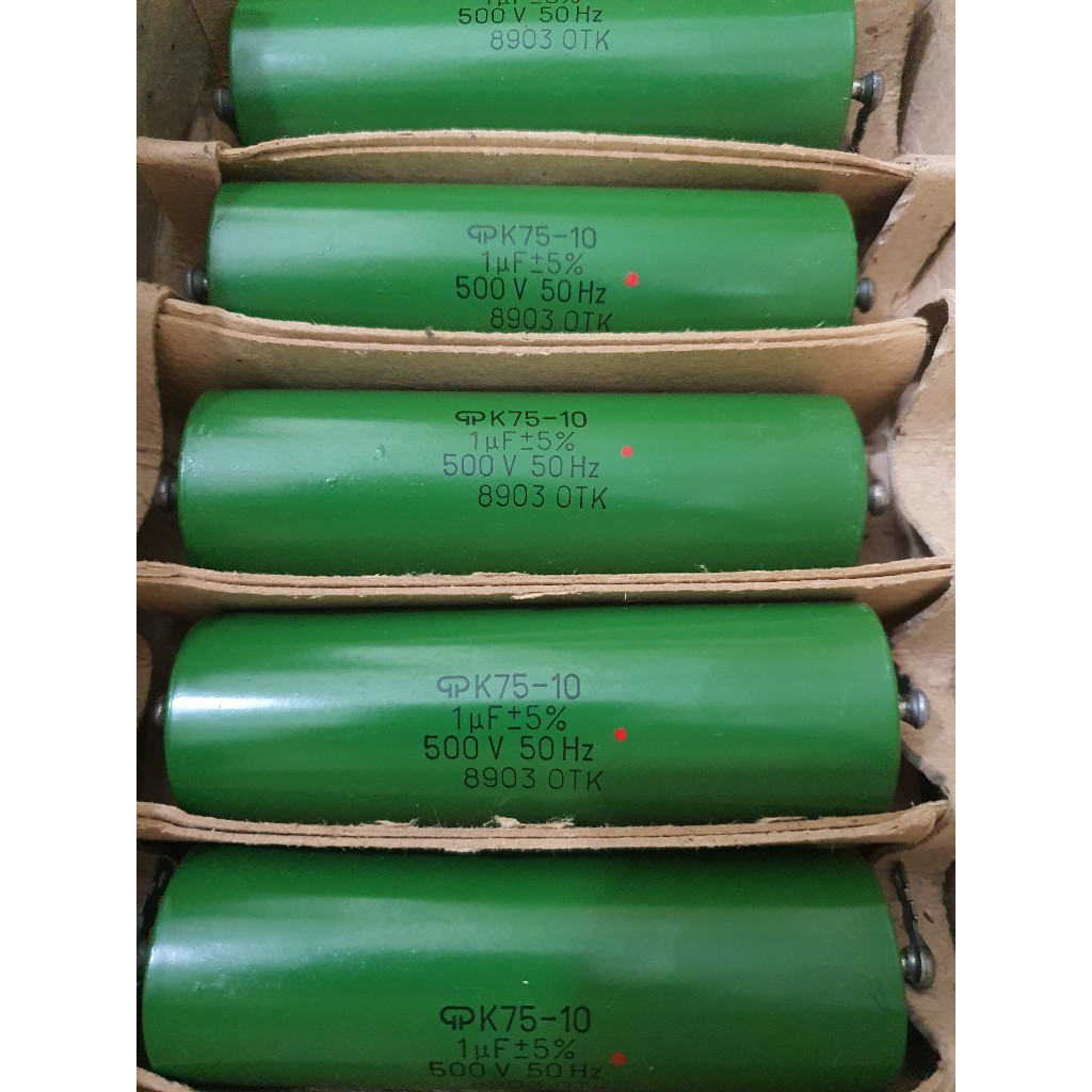 Tụ dầu Nga 500v - 1uf(Tròn). Made in CCCP. Giá Tốt Nhất Thị Trường Shop Cam Kết Chuẩn Hàng Liên Xô