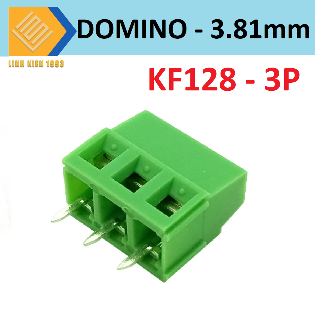[ 2 CON ] Domino KF128 3P 3.81mm chân thẳng