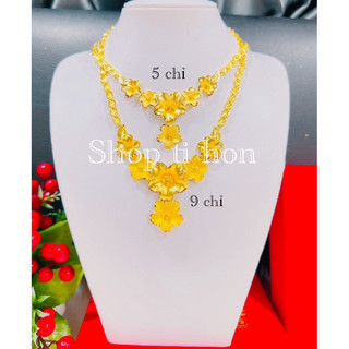  Dây chuyền cưới hoa mai mạ vàng 24 cao cấp khoá S có khắc kí hiệu 
