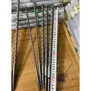  Mũi khoan bê tông dài 450mm chân gài 4 cạnh chấu đủ các phi 10 12 14 16 18 20 22 25 x 450mm 