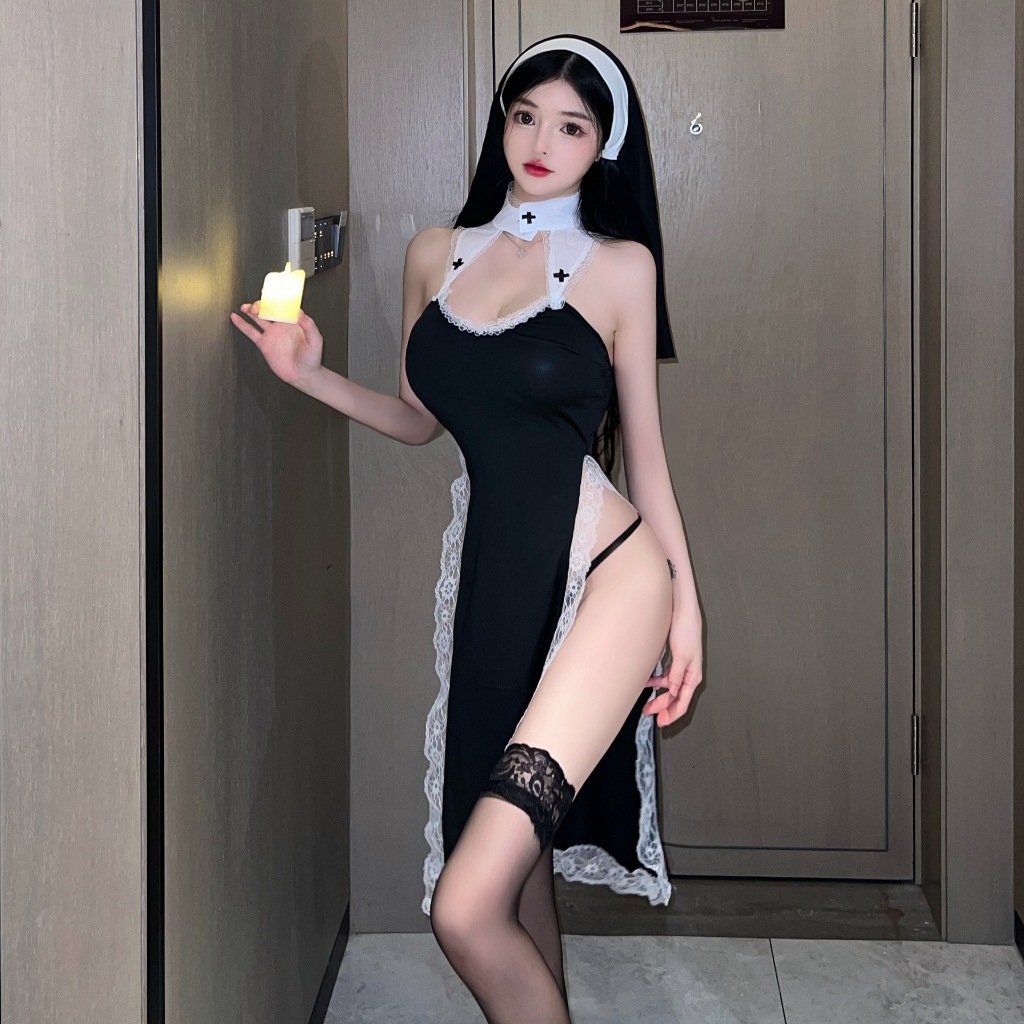 Váy ngủ cosplay nữ tu sĩ gợi cảm DN04 Đồ ngủ nữ sexy hóa trang tu sĩ quyến rũ không ngủ | BigBuy360 - bigbuy360.vn