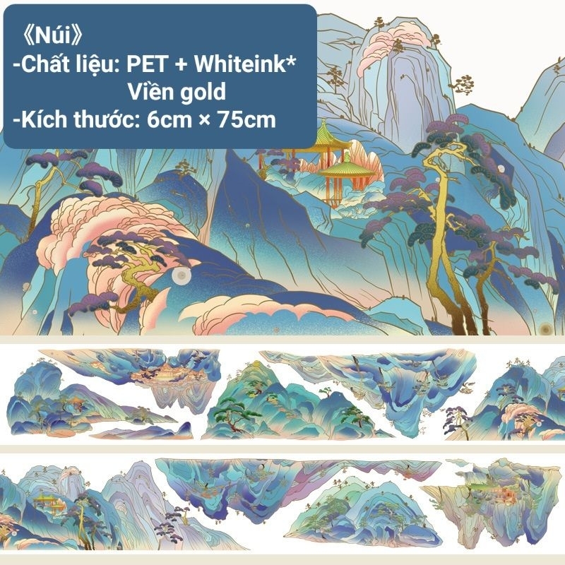 (Chiết chu kì) băng dính PET nền trong [Núi]