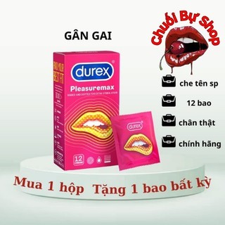 Bao Cao Su Durex Pleasuremax Gân Gai, Rộng Size 56mm, Tăng Khoái Cảm, hộp 12 bao