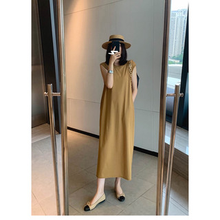 (Ảnh thật) Váy thun cotton xoắn lưng Hàn Quốc