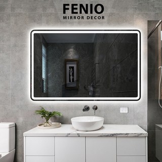 Gương led cảm ứng hình chữ nhật FENIO DECOR gương led viền treo tường nhà tắm spa tiệm nail phòng ngủ