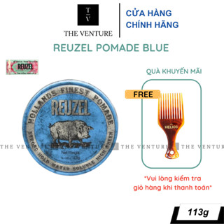 Sáp Vuốt Tóc Reuzel Blue Pomade - Strong Hold Chính Hãng - Pomade Heo Xanh Dương