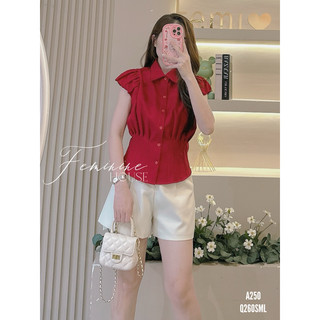 Áo Sơmi Xếp Ly Nhún Eo