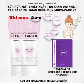 Sữa rửa mặt x 150ml/ chiết xuất trà xanh, lô hội sạch sâu, ngừa mụn, cân bằng PH Rainbow L'affair Multi-CareV5