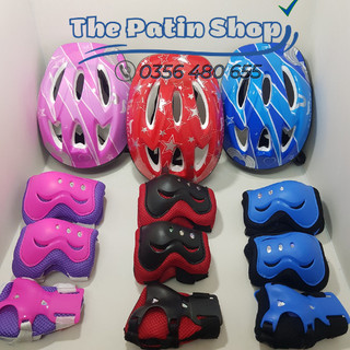 Bộ đồ bảo hộ chân tay mũ cho bé trượt patin, scooter hàng đẹp giá rẻ, bộ phụ kiện bảo hộ patin đủ màu
