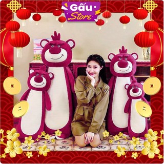 Gối ôm gấu dâu lotso siêu cute, gấu dâu lotso đứng mẫu mới