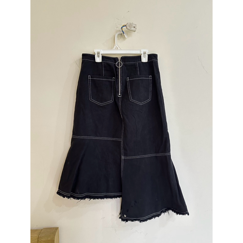 Chân váy jeans denim bò siêu dài qua gối 2hand pass thanh lý