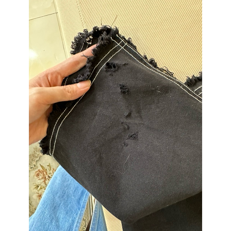 Chân váy jeans denim bò siêu dài qua gối 2hand pass thanh lý