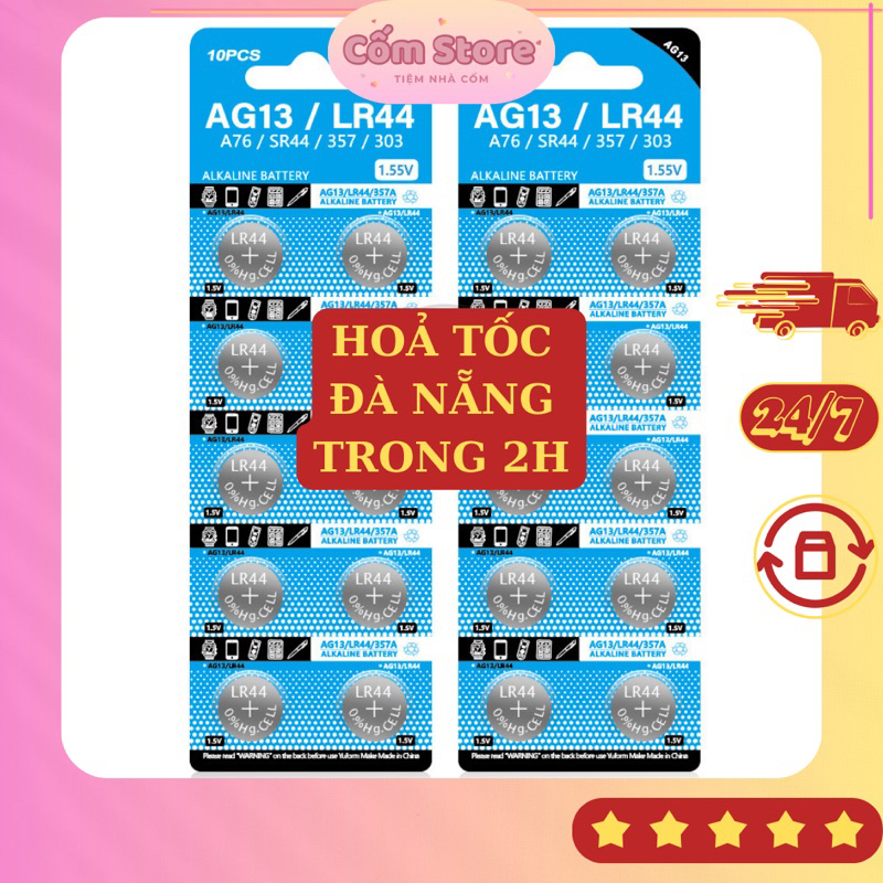 Pin cúc áo AG13/LR44 chuyên dùng cho đèn led, đồng hồ