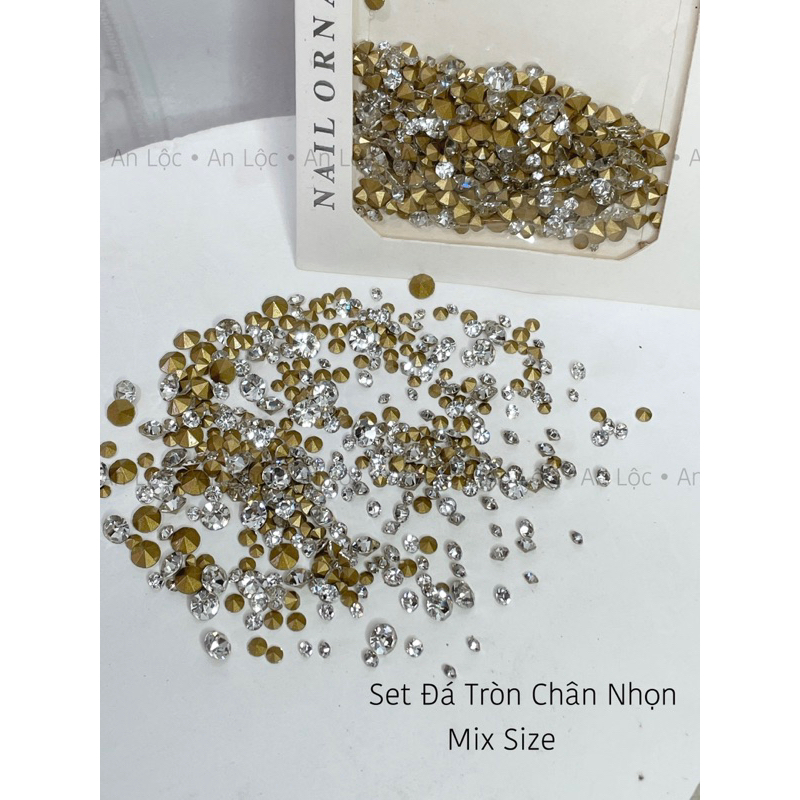 set đá trắng chân nhọn mix size