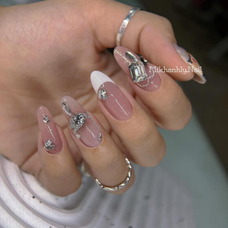 set đá trắng chân nhọn mix size