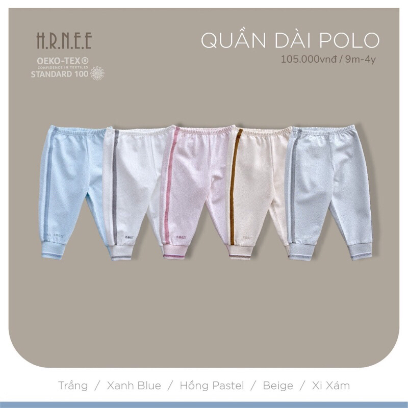 HRNEE Quần dài Polo cho bé trai bé gái hãng Hrnee