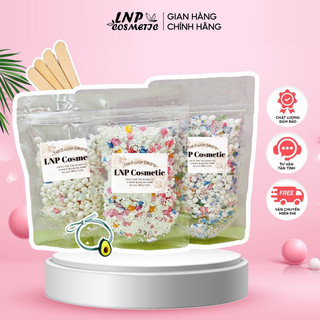 Sáp vụn wax lông nóng hard wax bean loại 1 tặng kèm que gỗ và cột tóc- lnpcosmeyic.vn