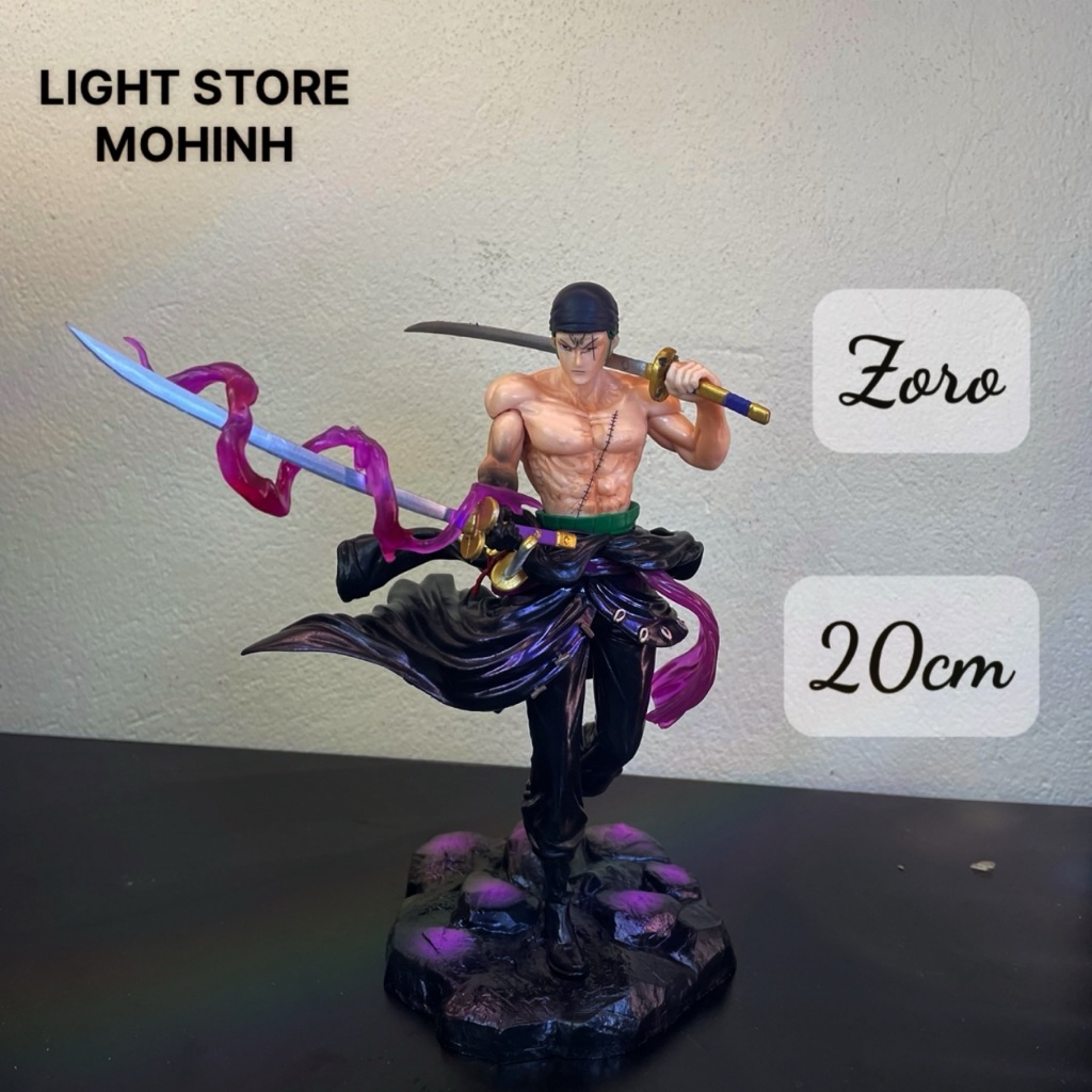 [20CM MÔ HÌNH NHÂN VẬT ZORO ENMA HAKI TRONG ANIME ONE PIECE, SƯU TẦM TRANG TRÍ DECOR, LIGHT STORE MOHINH